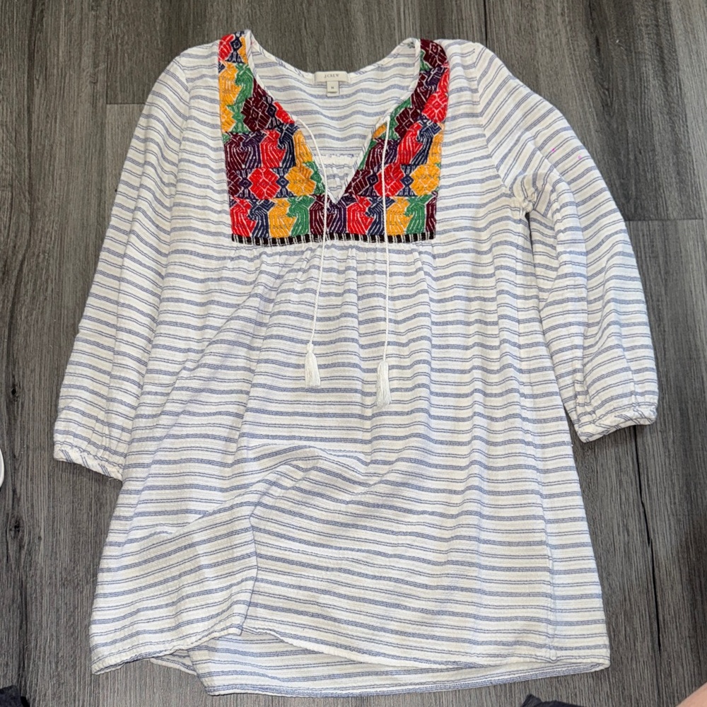 J. Crew Embroidered Striped Top